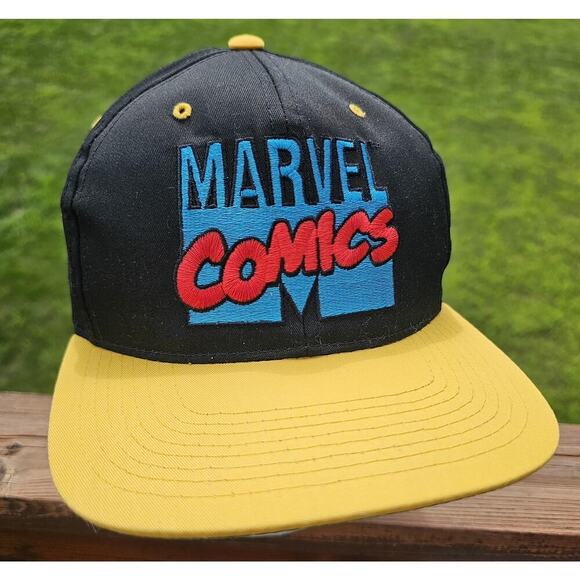 Marvel Other - Vintage Marvel Comics Embroidered AANCO Big Logo Blockhead Snapback Hat 1993